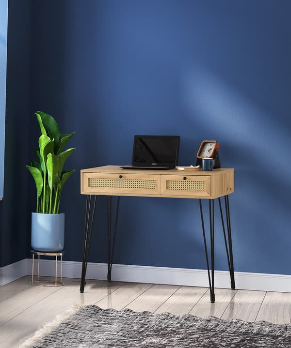 Chic Home Saara työpöytä laatikoilla 105x55xK79 cm, beige/musta