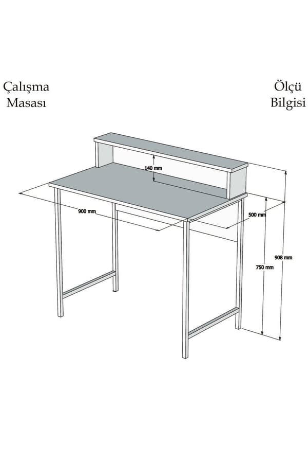 Chic Home Usva työpöytä 90x50xK91 cm, ruskea/musta