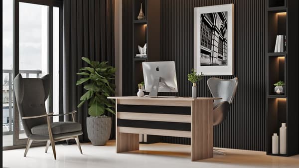 Chic Home Valma työpöytä 140x60xK74 cm, beige/musta