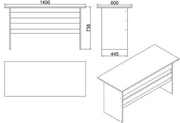 Chic Home Valma työpöytä 140x60xK74 cm, beige/musta