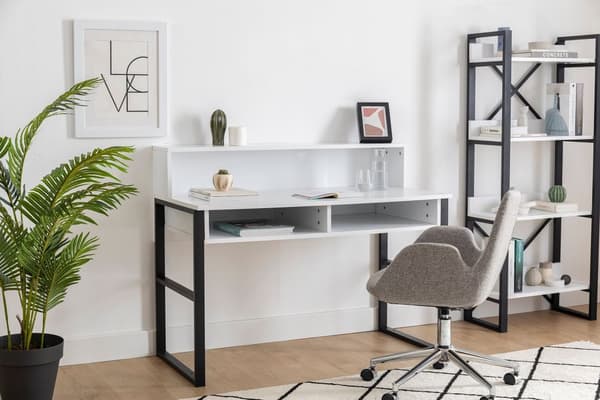 Chic Home Zaiga työpöytä 120x55xK96 cm, valkoinen/musta