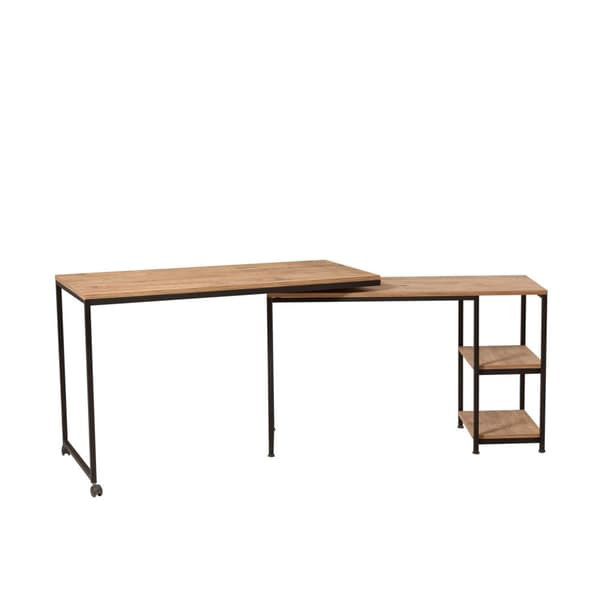 Chic Home Ilmo jatkettava työpöytä, ruskea/musta