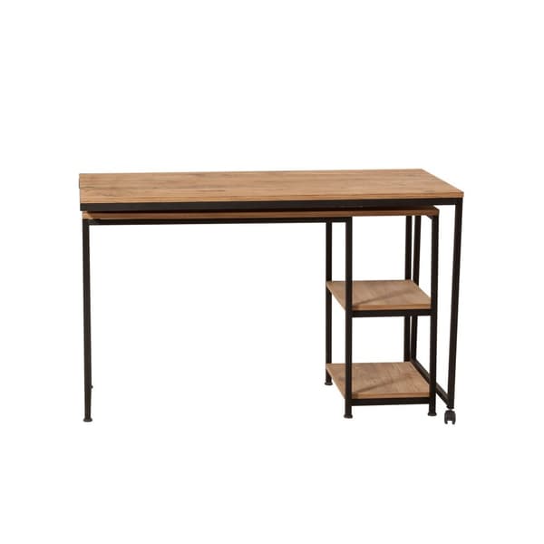 Chic Home Ilmo jatkettava työpöytä, ruskea/musta