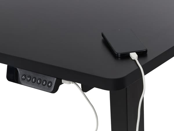 Hæve Sænkebord Elektrisk Sort 160 x 59 cm Ergonomisk Kontorbord El Skrivebord til Hjemmekontor Værelse Moderne Computerbord