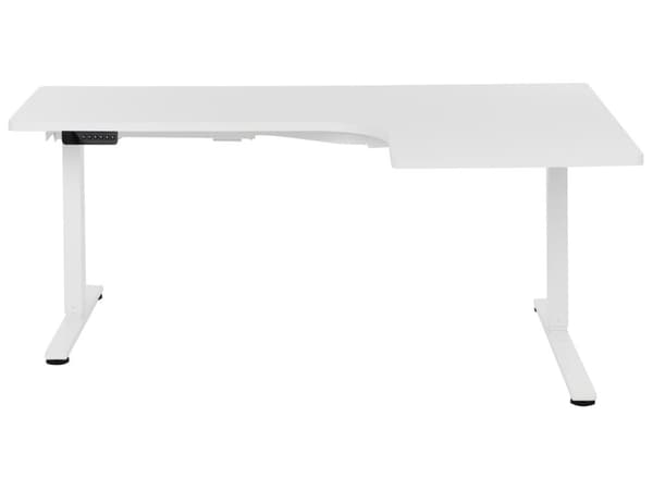 Hæve Sænkebord Elektrisk Hvid 160 x 59 cm Ergonomisk Kontorbord El Skrivebord til Hjemmekontor Værelse Moderne Computerbord