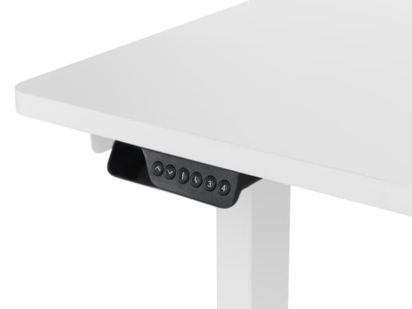 Hæve Sænkebord Elektrisk Hvid 160 x 59 cm Ergonomisk Kontorbord El Skrivebord til Hjemmekontor Værelse Moderne Computerbord