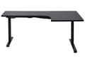 Pikkukuva 5 / 11: Työpöytä sähkösäädettävä L-muotoinen oikea 160 x 59 cm musta teräsrunko pöytälevy moderni tyyli