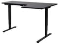 Pikkukuva 1 / 11: Työpöytä sähkösäädettävä L-muotoinen oikea 160 x 59 cm musta teräsrunko pöytälevy moderni tyyli