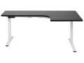 Miniatyrbilde 5 av 11: Elektrisk Justerbart Høyre Skrivebord Svart Bordplate Hvit Stålramme 160 x 59 cm Sitt og Stå L-formet Moderne Design