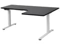 Miniatyrbilde 6 av 11: Elektrisk Justerbart Høyre Skrivebord Svart Bordplate Hvit Stålramme 160 x 59 cm Sitt og Stå L-formet Moderne Design