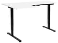 Miniatyrbilde 1 av 11: Elektrisk Justerbart Venstre Skrivebord Hvit Bordplate Svart Stålramme 160 x 59 cm Sitt og Stå L-formet Moderne Design