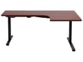 Miniatyrbild 5 av 11: Elektriskt Höj- och Sänkbart Höger Hörnskrivbord Mörkt Trä Bordsskiva Svart Stålram 160 x 59 cm Sitta och Stå L-Formad Modern Design
