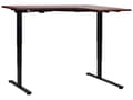 Miniatyrbild 7 av 11: Elektriskt Höj- och Sänkbart Höger Hörnskrivbord Mörkt Trä Bordsskiva Svart Stålram 160 x 59 cm Sitta och Stå L-Formad Modern Design