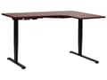 Miniatyrbild 1 av 11: Elektriskt Höj- och Sänkbart Höger Hörnskrivbord Mörkt Trä Bordsskiva Svart Stålram 160 x 59 cm Sitta och Stå L-Formad Modern Design