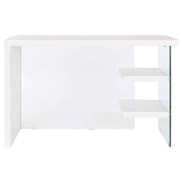 Skrivbord DKD Home Decor Vit Transparent Glas Trä MDF 120 x 50 x 76 cm