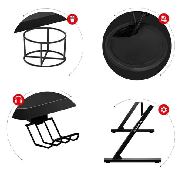 Skrivbord Huzaro HZ-Hero 1.8 Black Svart Stål