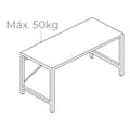 Miniatyrbild 3 av 3: Skrivbord EDM 75195 Svart Trä Metall 120 x 60 x 74 cm