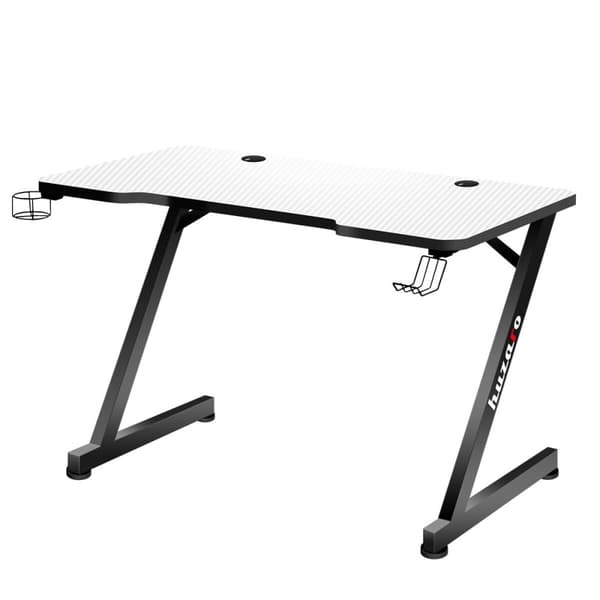 Skrivebord Huzaro Hero 2.5 Hvid Sort Aluminium 120 x 60 cm