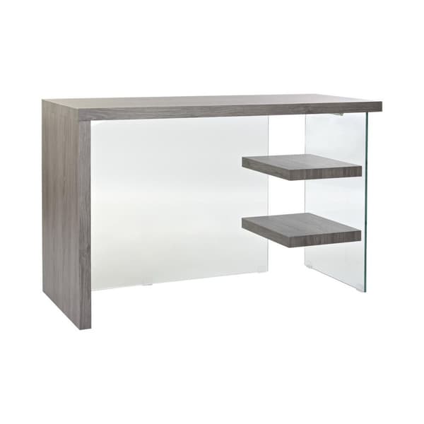Skrivebord DKD Home Decor Grå Gennemsigtig Krystal Træ MDF 120 x 50 x 76 cm