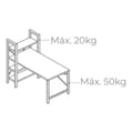 Miniatyrbilde 3 av 3: Skrivebord med hylle EDM 75196 Svart Tre Metall 121 x 120 x 64 cm