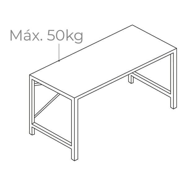 Pöytä EDM 75195 Musta Puu Metalli 120 x 60 x 74 cm