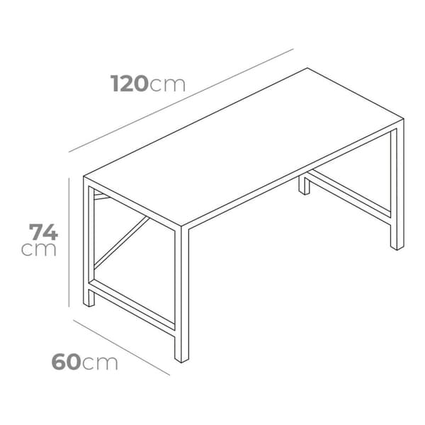 Pöytä EDM 75195 Musta Puu Metalli 120 x 60 x 74 cm
