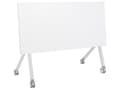 Miniatyrbild 6 av 9: Kontorsbord Vit Metallram MFC Bordsskiva 120 x 60 cm Fällbart Portabelt Mobilt Skrivbord med Hjul Modern Design Kontor Arbetsrum