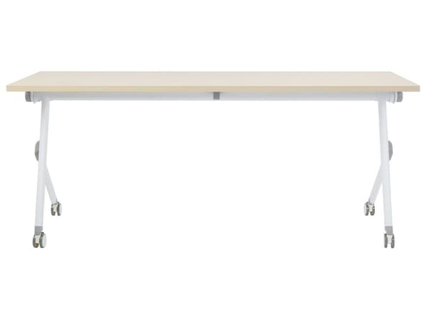 Kontorsbord Svart Ljust trä Metallram MFC Bordsskiva 180 x 60 cm Fällbart Portabelt Mobilt Skrivbord med Hjul Modern Design Kontor Arbetsrum