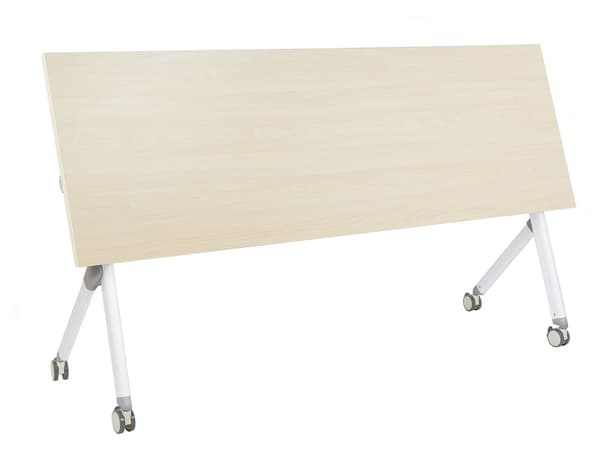 Kontorsbord Svart Ljust trä Metallram MFC Bordsskiva 180 x 60 cm Fällbart Portabelt Mobilt Skrivbord med Hjul Modern Design Kontor Arbetsrum