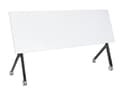 Miniatyrbild 5 av 8: Kontorsbord Vit Svart Metallram MFC Bordsskiva 180 x 60 cm Fällbart Portabelt Mobilt Skrivbord med Hjul Modern Design Kontor Arbetsrum
