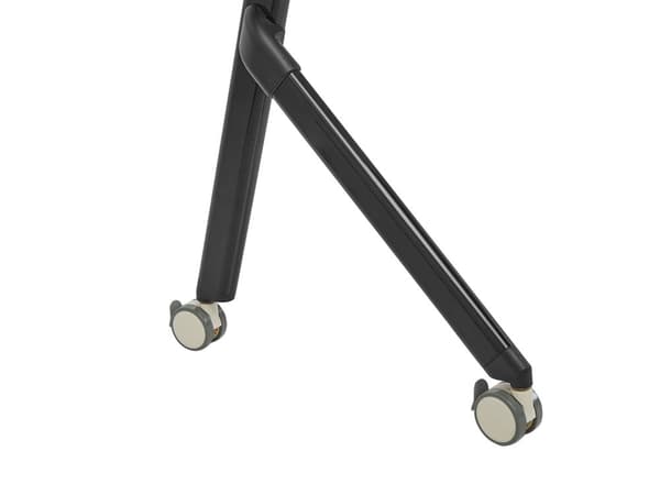 Kontorsbord Vit Svart Metallram MFC Bordsskiva 180 x 60 cm Fällbart Portabelt Mobilt Skrivbord med Hjul Modern Design Kontor Arbetsrum