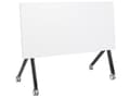 Miniatyrbild 6 av 9: Kontorsbord Vit och Svart Metallram MFC Bordsskiva 120 x 60 cm Fällbart Portabelt Mobilt Skrivbord med Hjul Modern Design Kontor Arbetsrum
