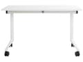 Miniatyrbilde 4 av 8: Sammenleggbart Skrivebord Hvit Metallramme MFC Bordplate 120 x 60 cm Sammenleggbart Mobilt Bord med Hjul Moderne Design