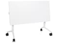 Miniatyrbilde 5 av 8: Sammenleggbart Skrivebord Hvit Metallramme MFC Bordplate 120 x 60 cm Sammenleggbart Mobilt Bord med Hjul Moderne Design