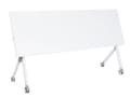 Miniatyrbilde 5 av 8: Sammenleggbart Skrivebord Hvit Metallramme MFC Bordplate 180 x 60 cm Sammenleggbart Mobilt Bord med Hjul Moderne Design