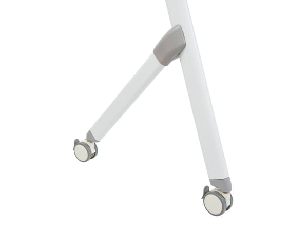 Sammenleggbart Skrivebord i Lyst Tre og Hvit Metallramme MFC Bordplate 160 x 60 cm Sammenleggbart Mobilt Bord med Hjul Moderne Design