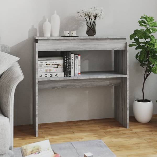 konsolbord 80x30x80 cm konstrueret træ grå sonoma-eg