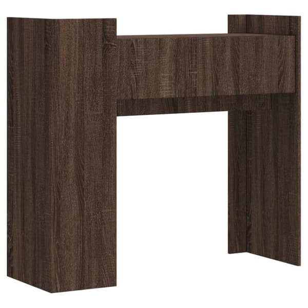 konsolbord 100x35x90 cm konstrueret træ brun egetræsfarve