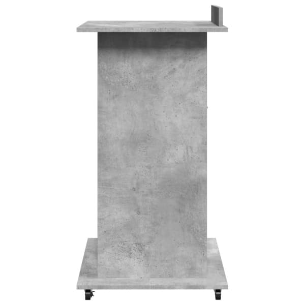 Talarstol med hjul & låda betonggrå 55x55x107cm konstruerat trä