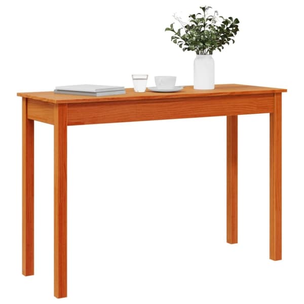 konsolbord 110x40x75 cm massivt fyrretræ gyldenbrun