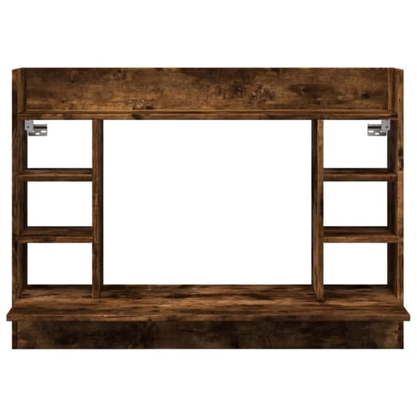 væghængt skrivebord 105x48x75 cm konstrueret træ røget egetræ