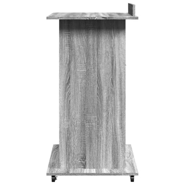 talerstol med hjul og skuffe 55x55x107 cm konstrueret træ