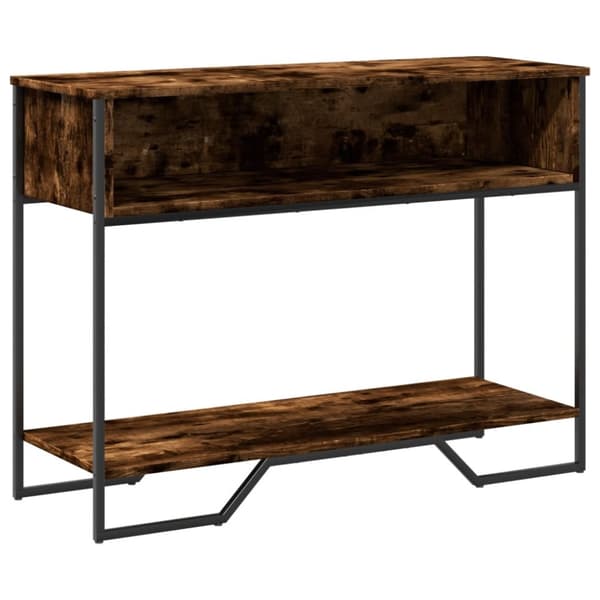 konsolbord 100x35x74,5 cm konstrueret træ røget egetræsfarve