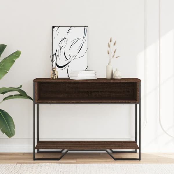Konsolipöytä ruskea tammi 100x35x74,5 cm tekninen puu
