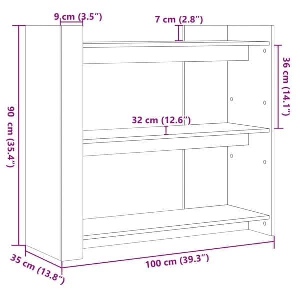 Konsolbord rökfärgad ek 100x35x90 cm konstruerat trä