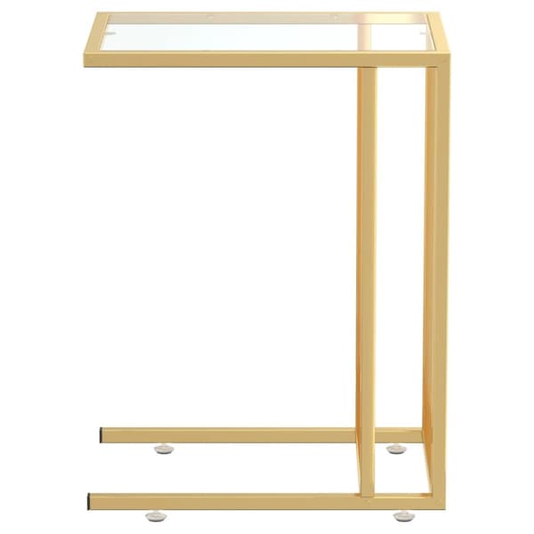 Sivupöytä läppärille läpinäkyvä 50x35x65 cm karkaistu lasi