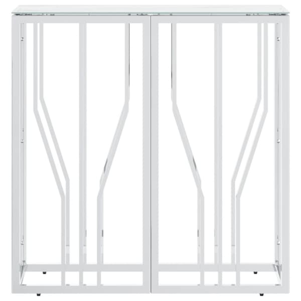 Konsolipöytä hopea 70x30x70 cm ruostumaton teräs ja lasi