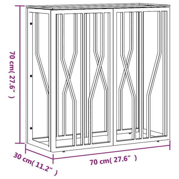 Konsolipöytä hopea 70x30x70 cm ruostumaton teräs ja lasi