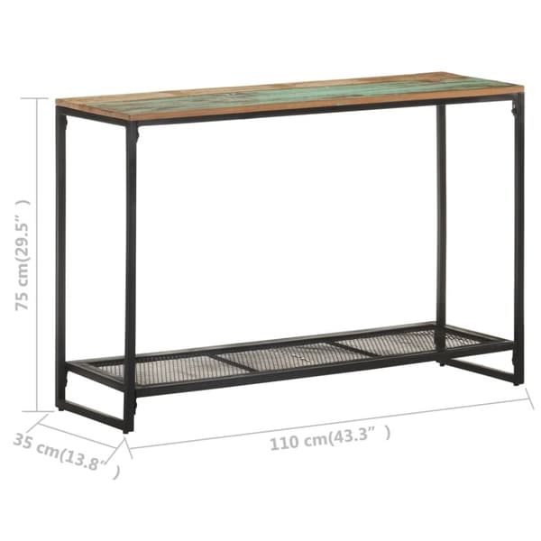 Konsolipöytä 110x35x75 cm kierrätetty täyspuu
