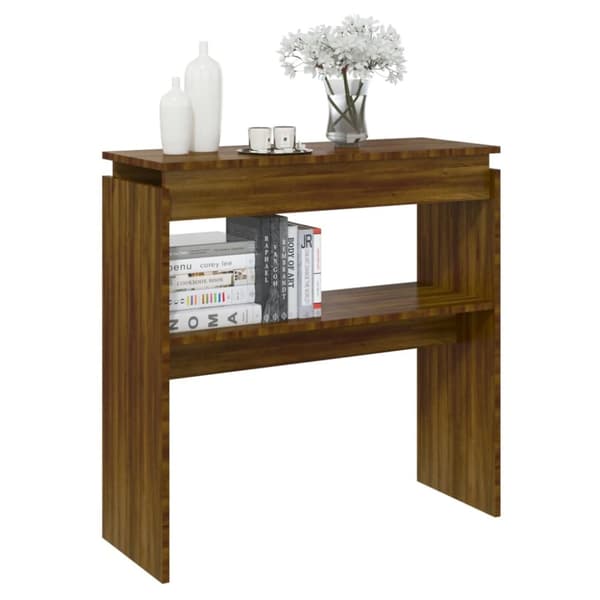Konsolipöytä ruskea tammi 80x30x80 cm tekninen puu